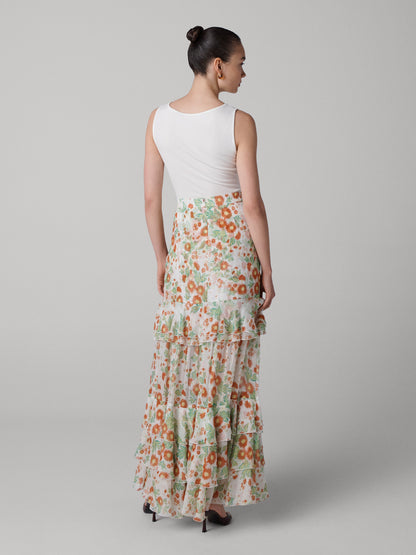 Thea Silk Chiffon Skirt