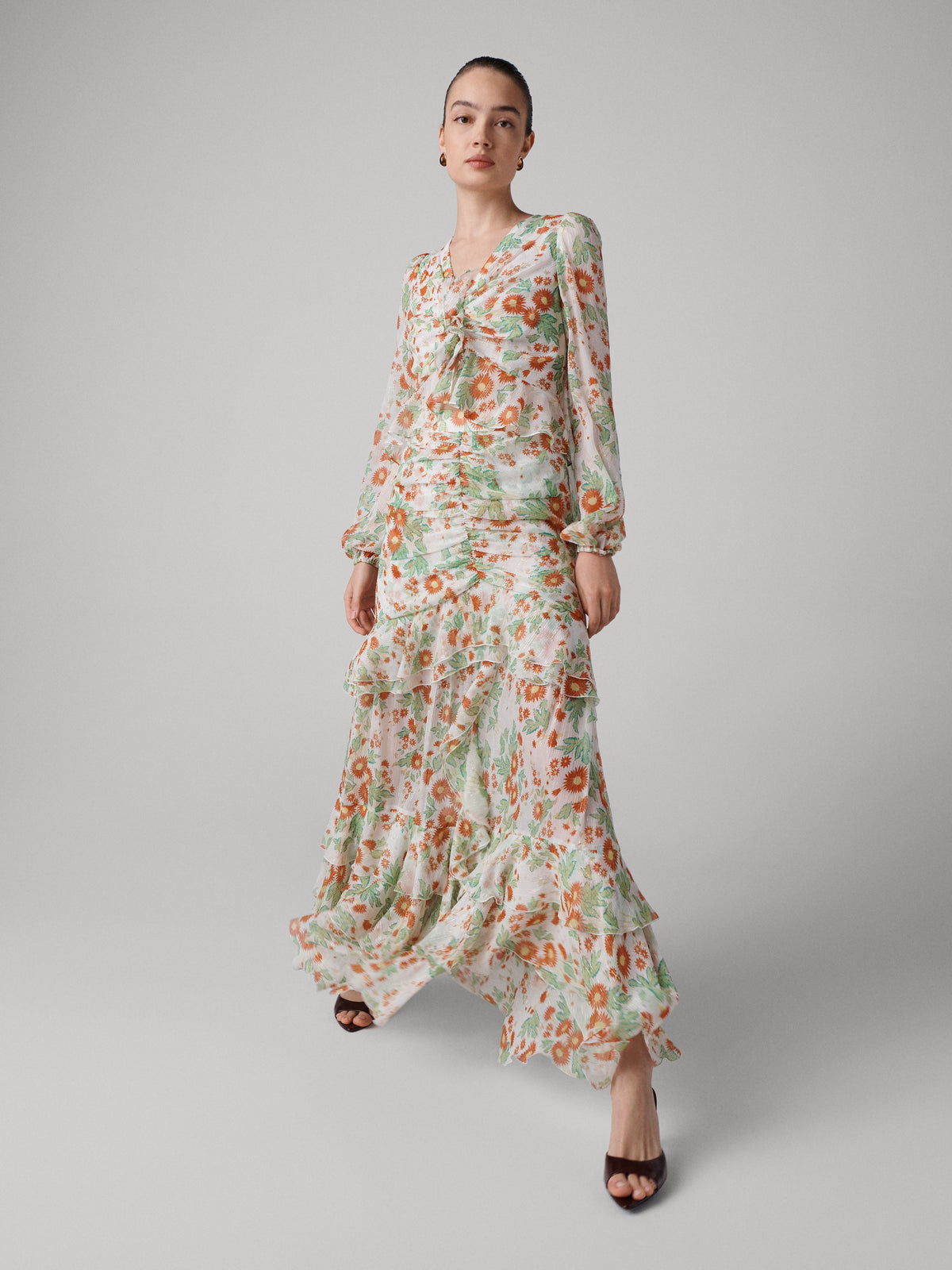 Thea Silk Chiffon Skirt